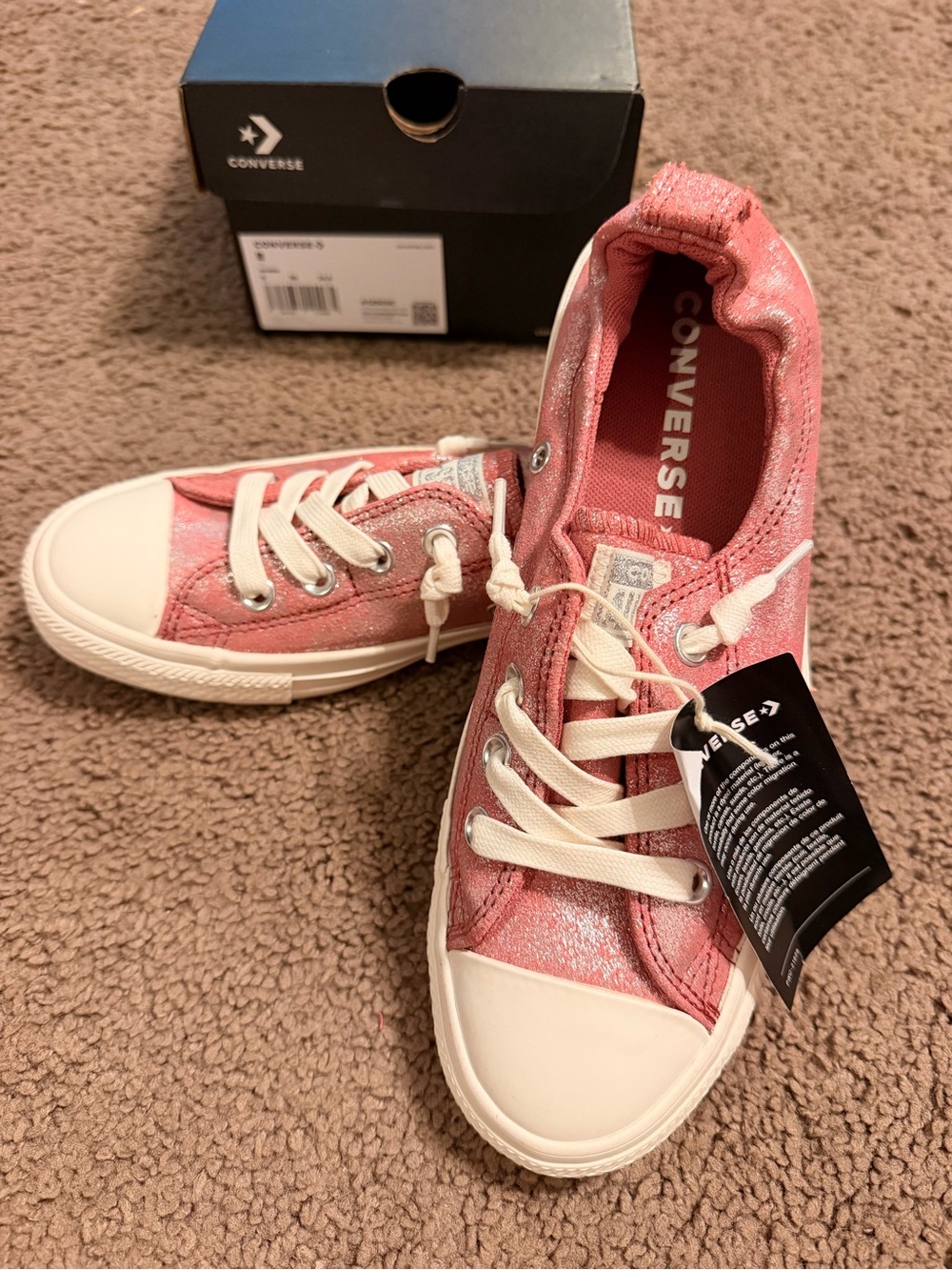 Converse Chuck Taylor All Star Lift Glitter Pink Sneakers | Women’s 8 | NWT
